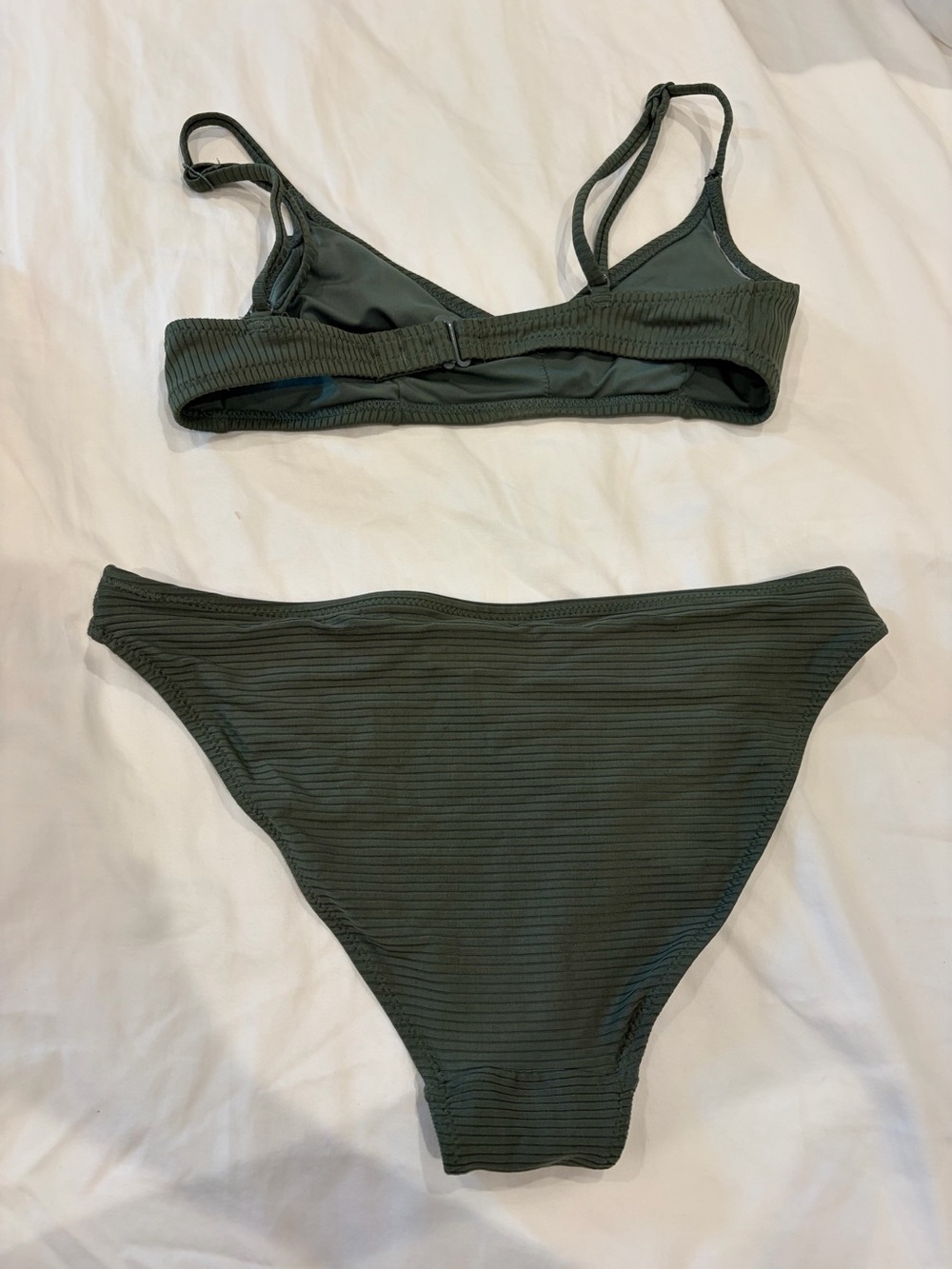 H&M Olive Green Ribbed Bikini Set - Picture 2 of 2